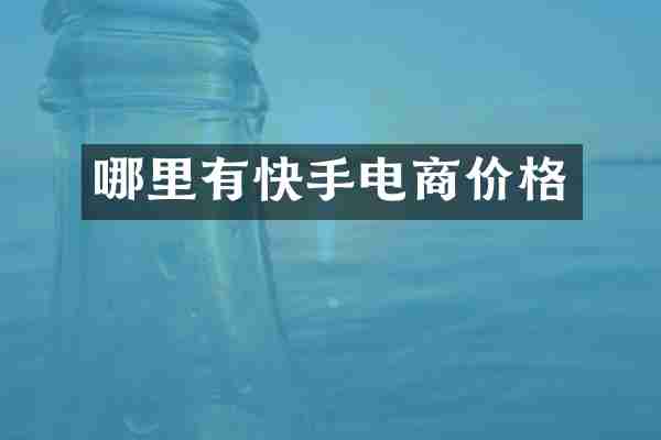 哪里有快手电商价格