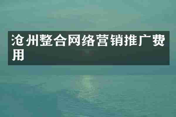 沧州整合网络营销推广费用