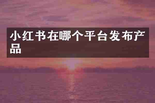 小红书在哪个平台发布产品
