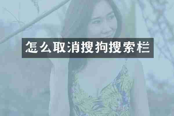 怎么取消搜狗搜索栏