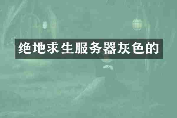 绝地求生服务器灰色的