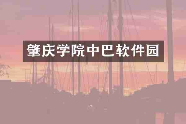 肇庆学院中巴软件园