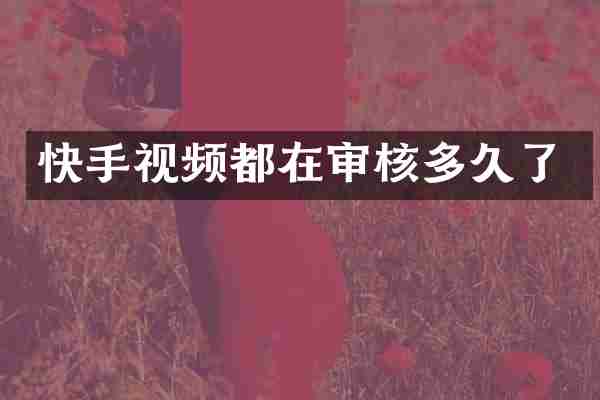 快手视频都在审核多久了