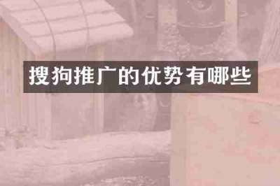 搜狗推广的优势有哪些