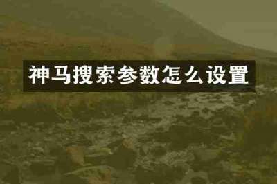 神马搜索参数怎么设置