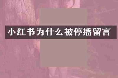 小红书为什么被停播留言