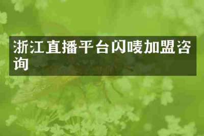 浙江直播平台闪唛加盟咨询