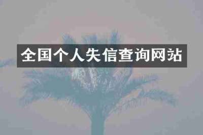 全国个人失信查询网站