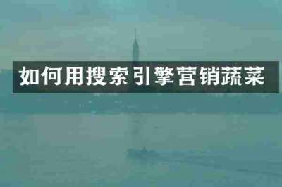 如何用搜索引擎营销蔬菜