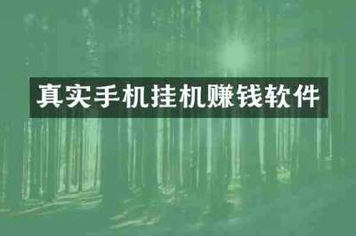 真实手机挂机赚钱软件