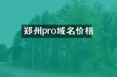 郑州pro域名价格