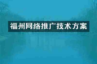 福州网络推广技术方案