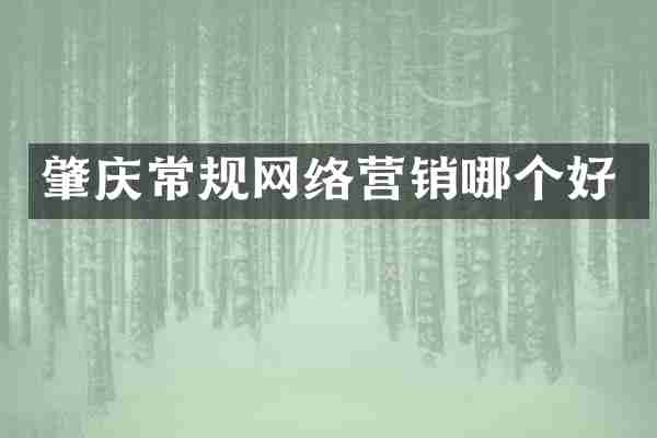 肇庆常规网络营销哪个好