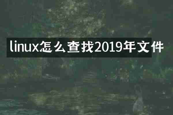 linux怎么查找2019年文件