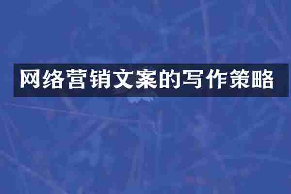 网络营销文案的写作策略