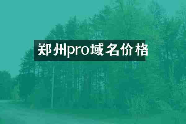 郑州pro域名价格