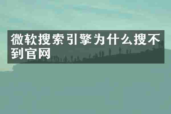 微软搜索引擎为什么搜不到官网