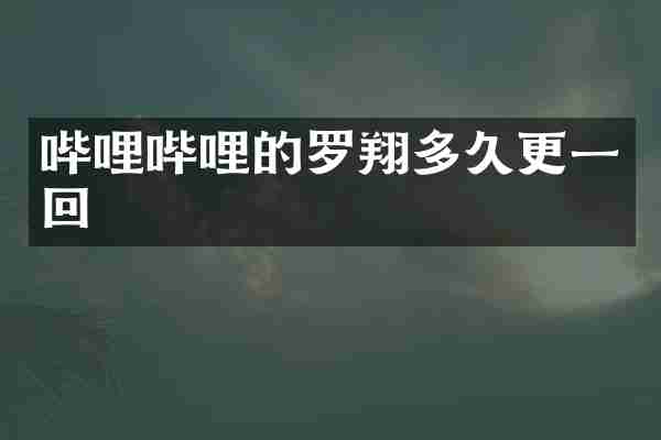 哔哩哔哩的罗翔多久更一回