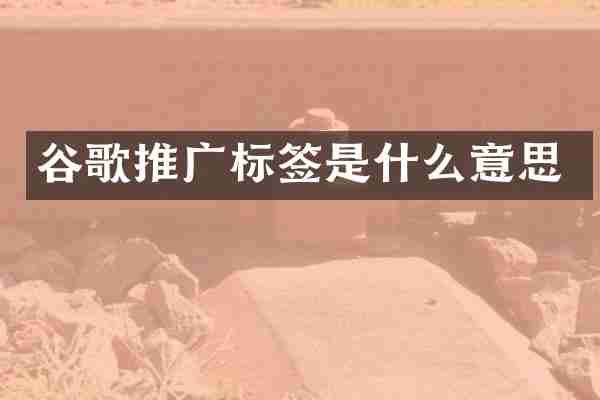 谷歌推广标签是什么意思