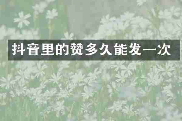 抖音里的赞多久能发一次