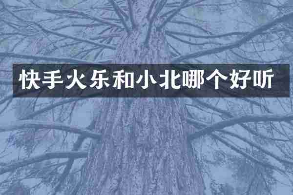 快手火乐和小北哪个好听