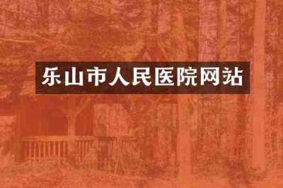 乐山市人民医院网站