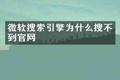 微软搜索引擎为什么搜不到官网