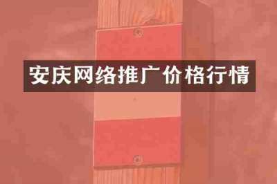 安庆网络推广价格行情