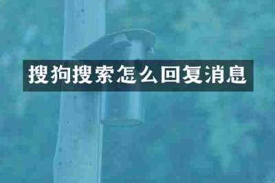 搜狗搜索怎么回复消息