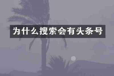 为什么搜索会有头条号