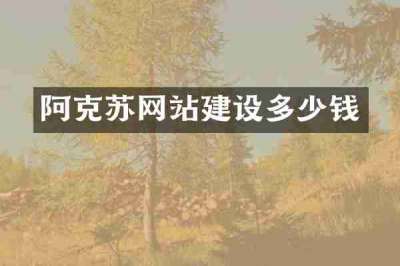 阿克苏网站建设多少钱