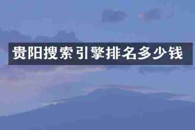 贵阳搜索引擎排名多少钱