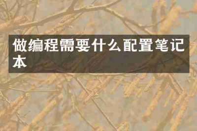 做编程需要什么配置笔记本