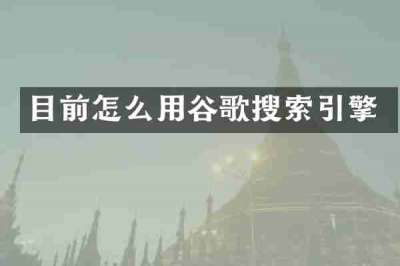 目前怎么用谷歌搜索引擎