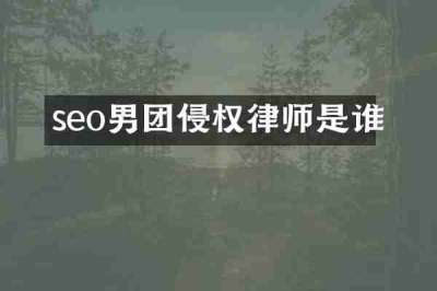 seo男团侵权律师是谁