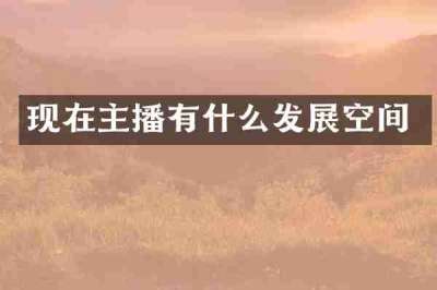 现在主播有什么发展空间