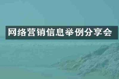 网络营销信息举例分享会