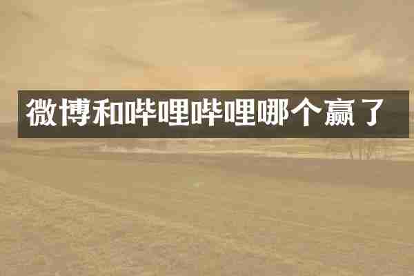 微博和哔哩哔哩哪个赢了