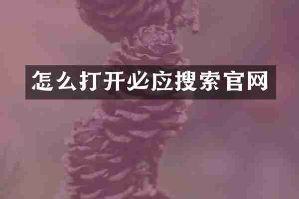 怎么打开必应搜索官网