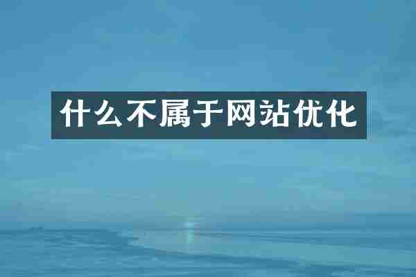 什么不属于网站优化