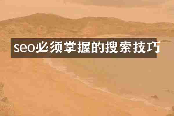 seo必须掌握的搜索技巧