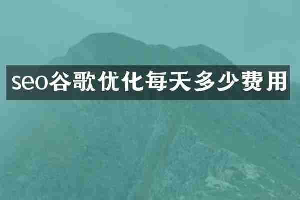 seo谷歌优化每天多少费用