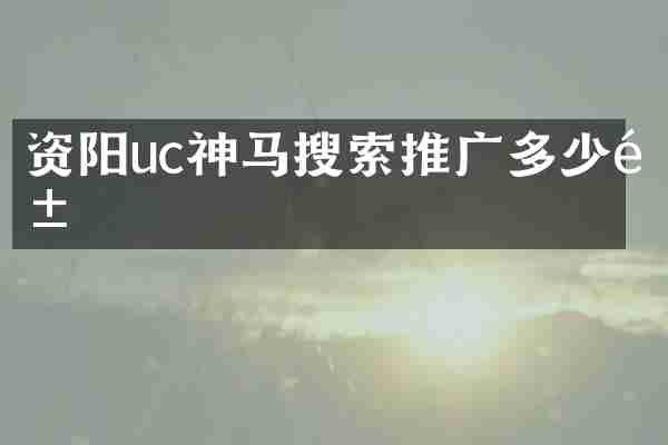资阳uc神马搜索推广多少钱