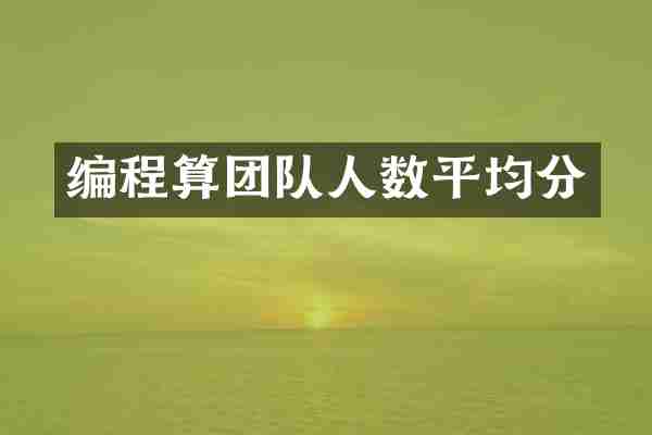 编程算团队人数平均分