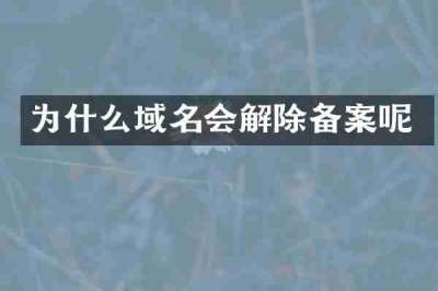 为什么域名会解除备案呢