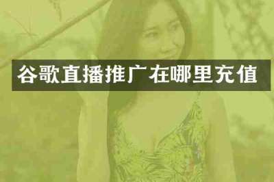 谷歌直播推广在哪里充值