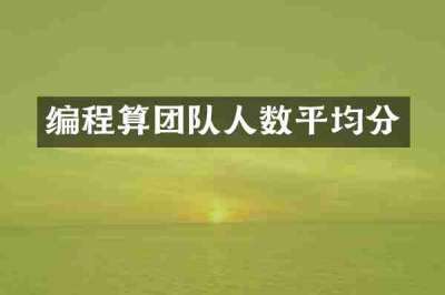 编程算团队人数平均分
