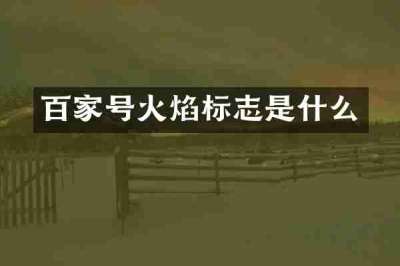 百家号火焰标志是什么