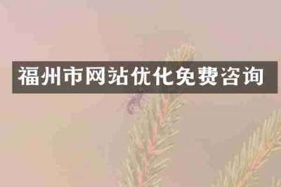 福州市网站优化免费咨询