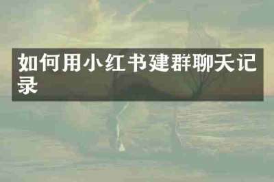 如何用小红书建群聊天记录
